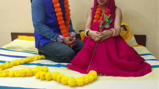Indian Telugu newly married sexy bhabhi with devor hard fucked
